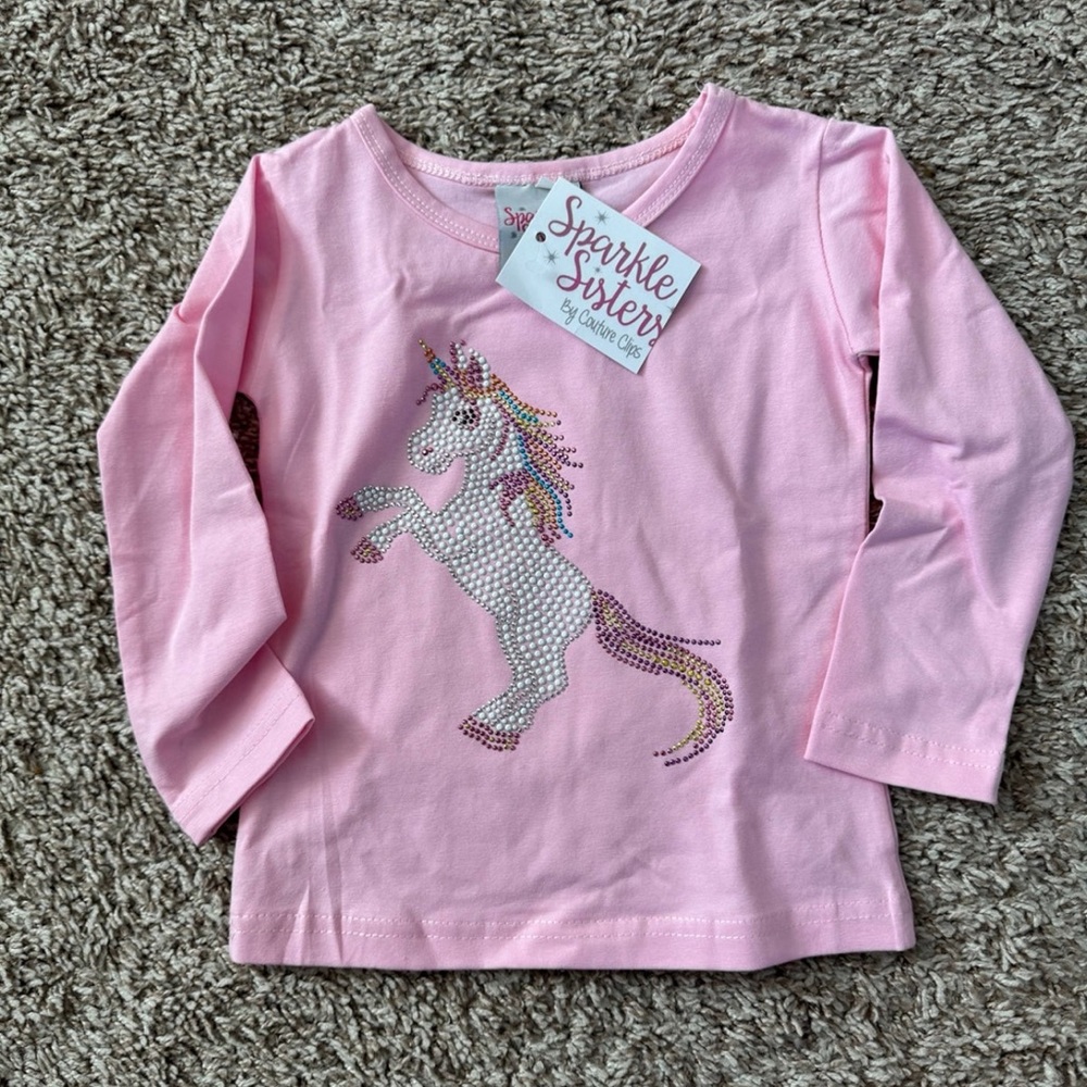 Sparkle Sisters Unicorn tee 2t
